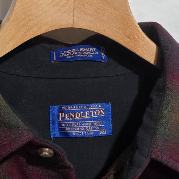 Pendleton 100% Virgin Wool LODGE Shirt - Green Brick Blue Plaid - Sz XL* - Picture 2 of 3